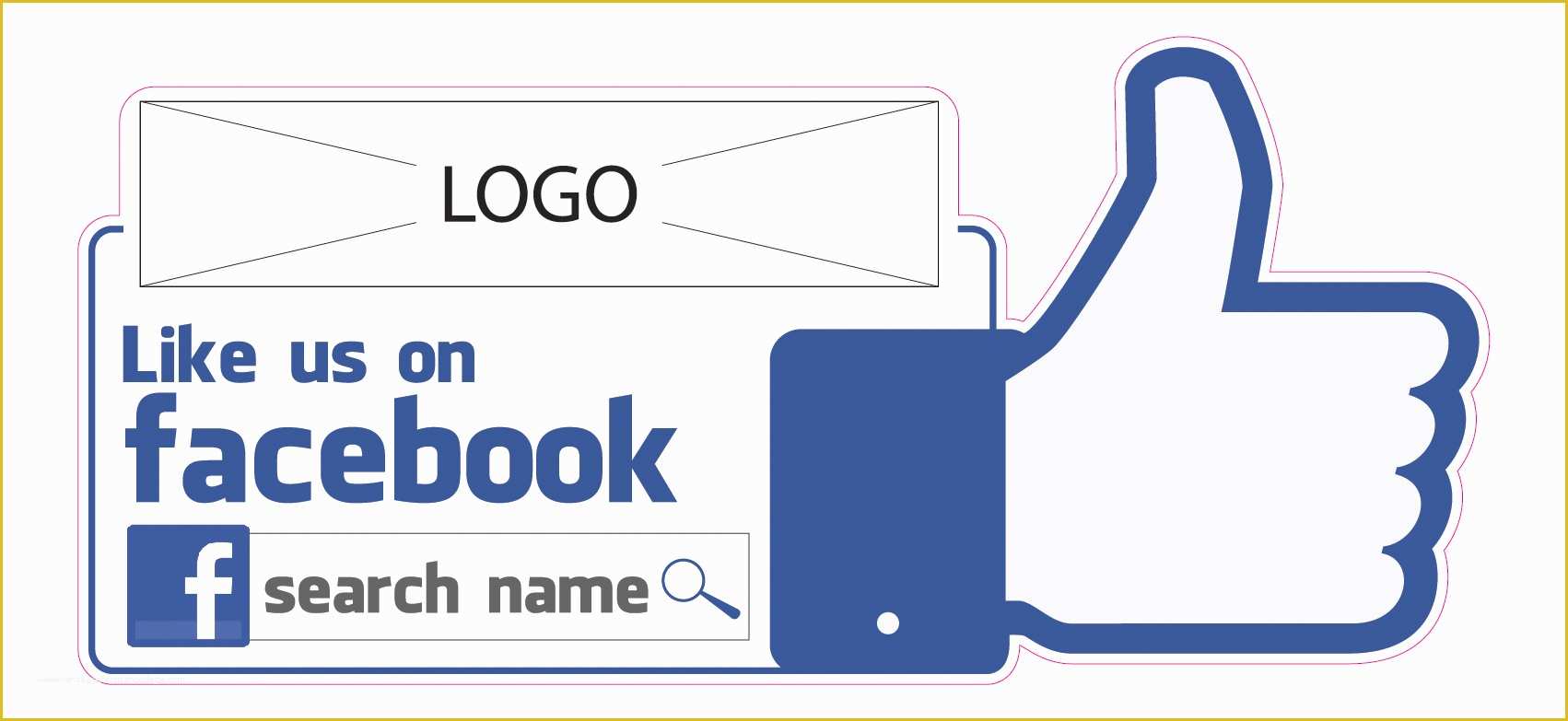 Free Like Us On Facebook Template Of Materials White 5mm Die Cut Foamboard with Sticker