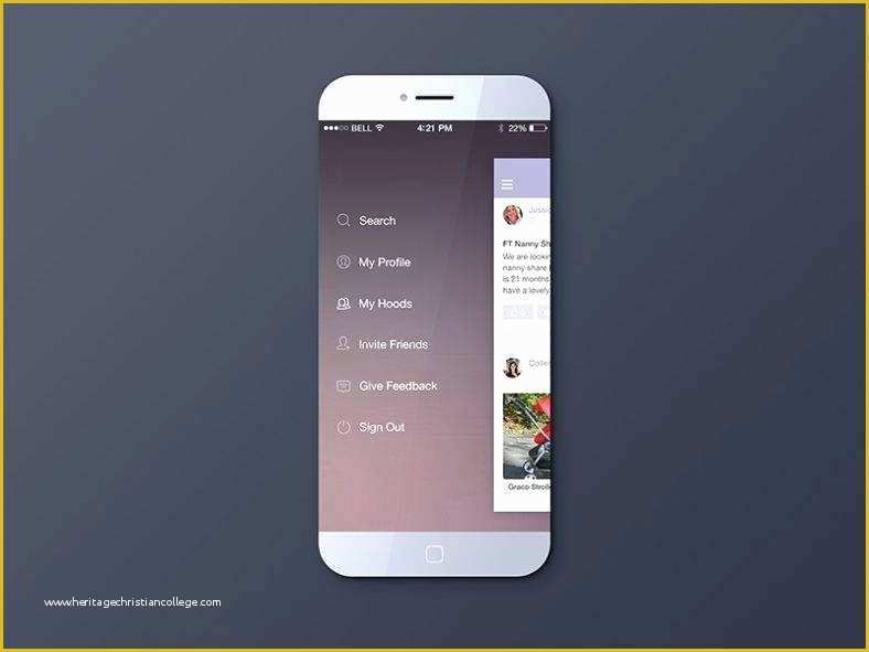 Free Like Us On Facebook Template Of Music App Side Menu Mobile Template Bootstrap Responsive