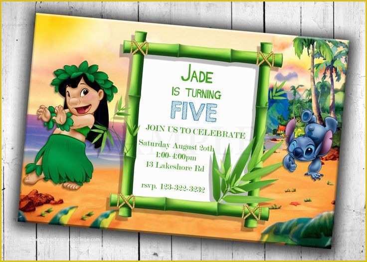 Free Lilo and Stitch Invitation Template Of 108 Best Images About Lilo and Stitch Luau Baby Shower On
