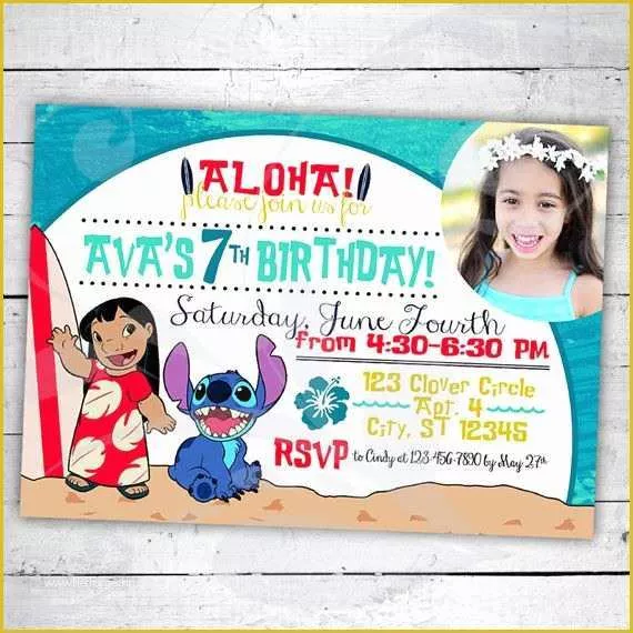 Free Lilo and Stitch Invitation Template Of 13 Best Lilo & Stich Birthday Invitations Images On