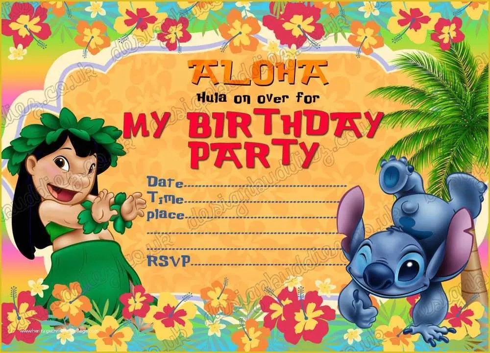Free Lilo and Stitch Invitation Template Of Birthday Party Invitations Lilo and Stitch Summer Party