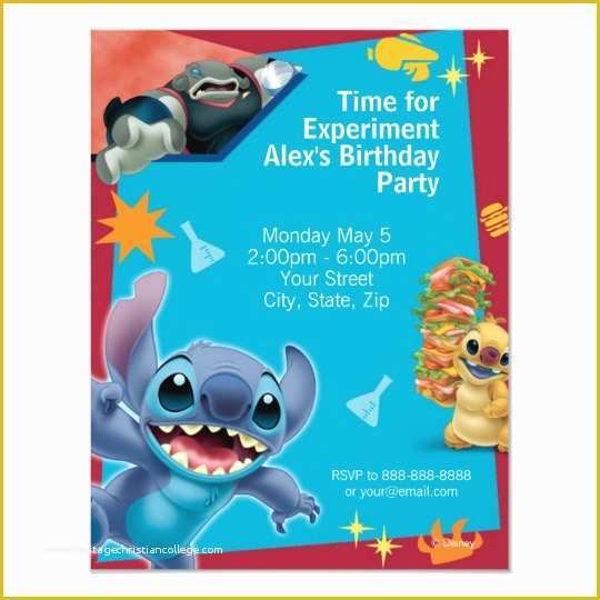 Free Lilo and Stitch Invitation Template Of Lilo &amp; Stitch Birthday Invitation