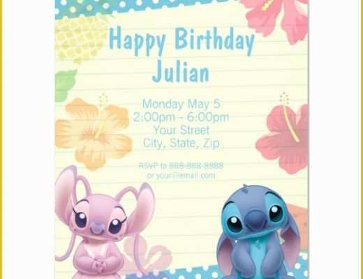 Free Lilo and Stitch Invitation Template Of Lilo &amp; Stitch Birthday Invitation