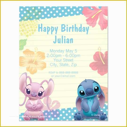 Free Lilo and Stitch Invitation Template Of Lilo & Stitch Birthday Invitation