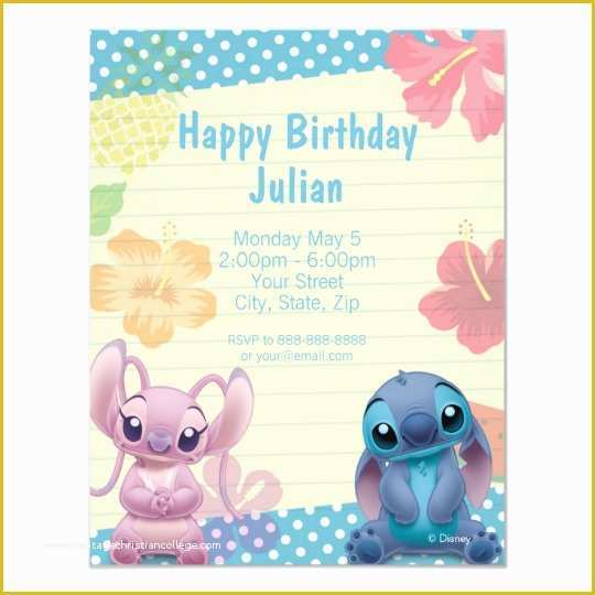 Free Lilo and Stitch Invitation Template Of Lilo &amp; Stitch Birthday Invitation