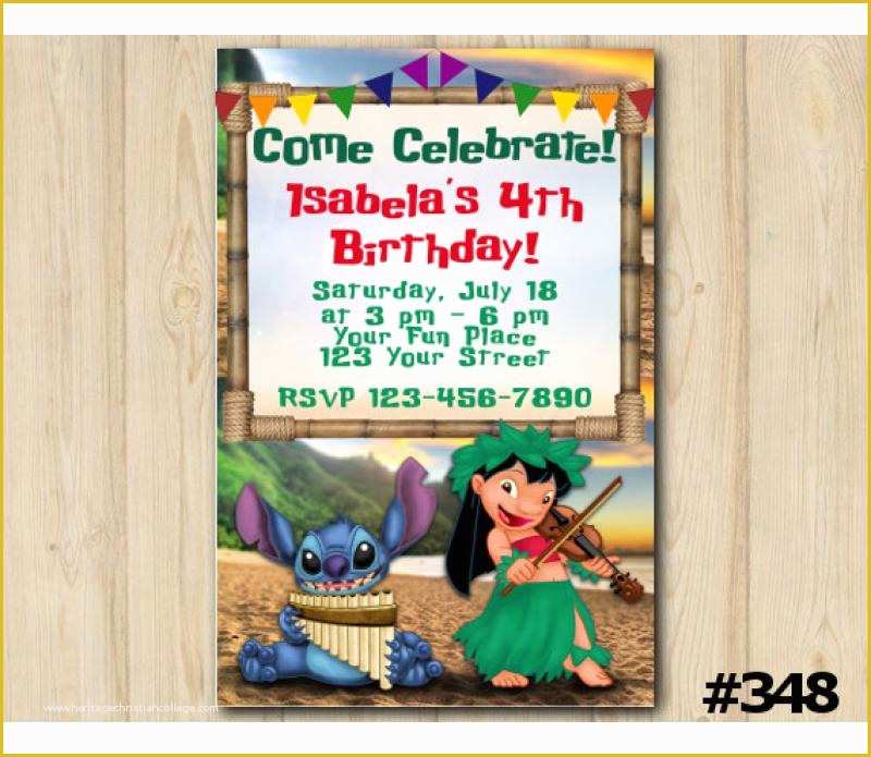 Free Lilo and Stitch Invitation Template Of Lilo and Stitch Birthday Invitation Lilo and Stitch