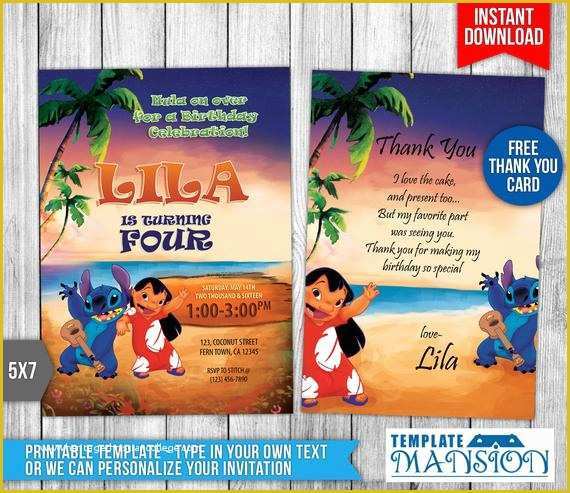 Free Lilo and Stitch Invitation Template Of Lilo and Stitch Invitation Lilo and Stitch by Templatemansion