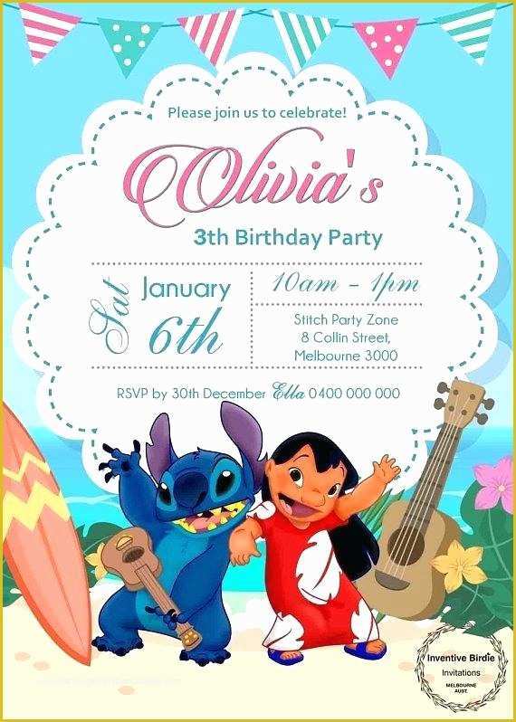 Free Lilo and Stitch Invitation Template Of Lilo and Stitch Invitations Cafe322