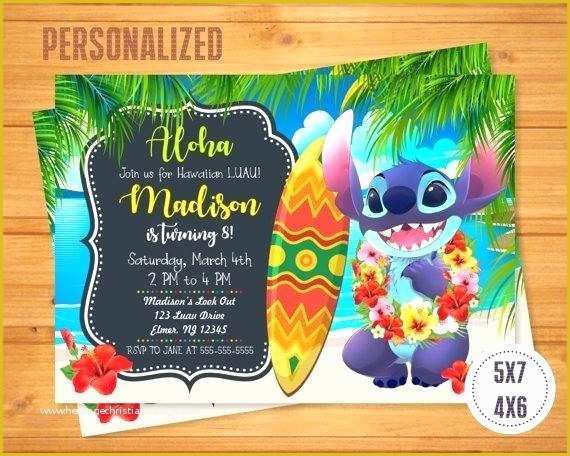 Free Lilo and Stitch Invitation Template Of Lilo and Stitch Invitations Cafe322