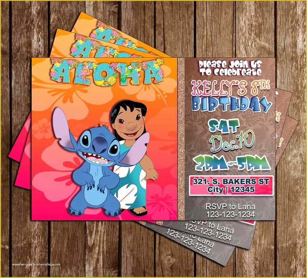 Free Lilo and Stitch Invitation Template Of Lilo and Stitch Invite Templates