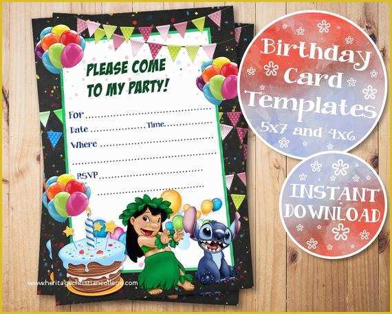 Free Lilo and Stitch Invitation Template Of Lilo Birthday Invitation Lilo and Stitch Fill In