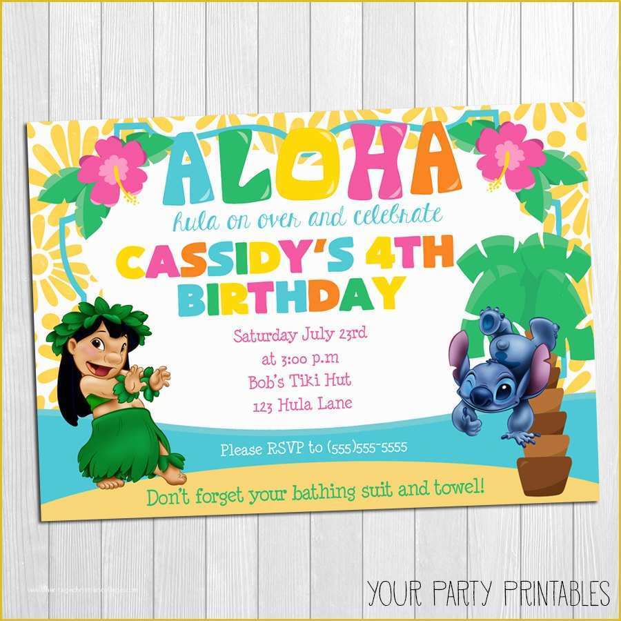 Free Lilo and Stitch Invitation Template Of Luau Invitation Lilo and Stitch Luau Invitation Lilo and