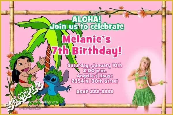 Free Lilo and Stitch Invitation Template Of Luau Lilo and Stitch Birthday Invitations