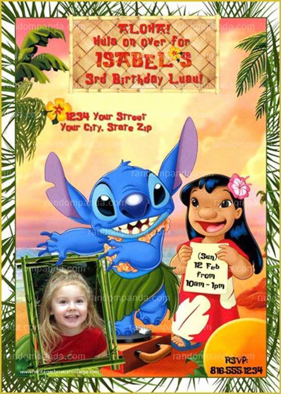 Free Lilo and Stitch Invitation Template Of Personnaliser Lilo Et Stitch Invitation Lilo Et Point Fête