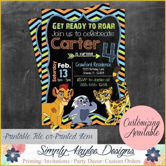 Free Lion Guard Invitation Template Of Free Lion Guard Invitation Template Luxury Design 63 Best