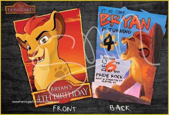 Free Lion Guard Invitation Template Of Items Similar to Special Offerlion Guard Birthday