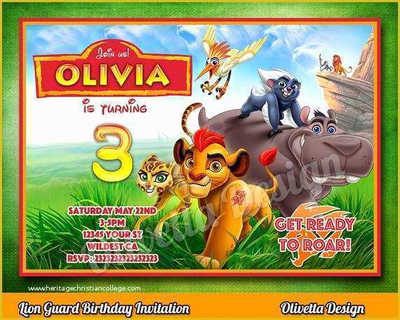 Free Lion Guard Invitation Template Of La Guardia Del León Invitación Para Cumpleaños Archivo