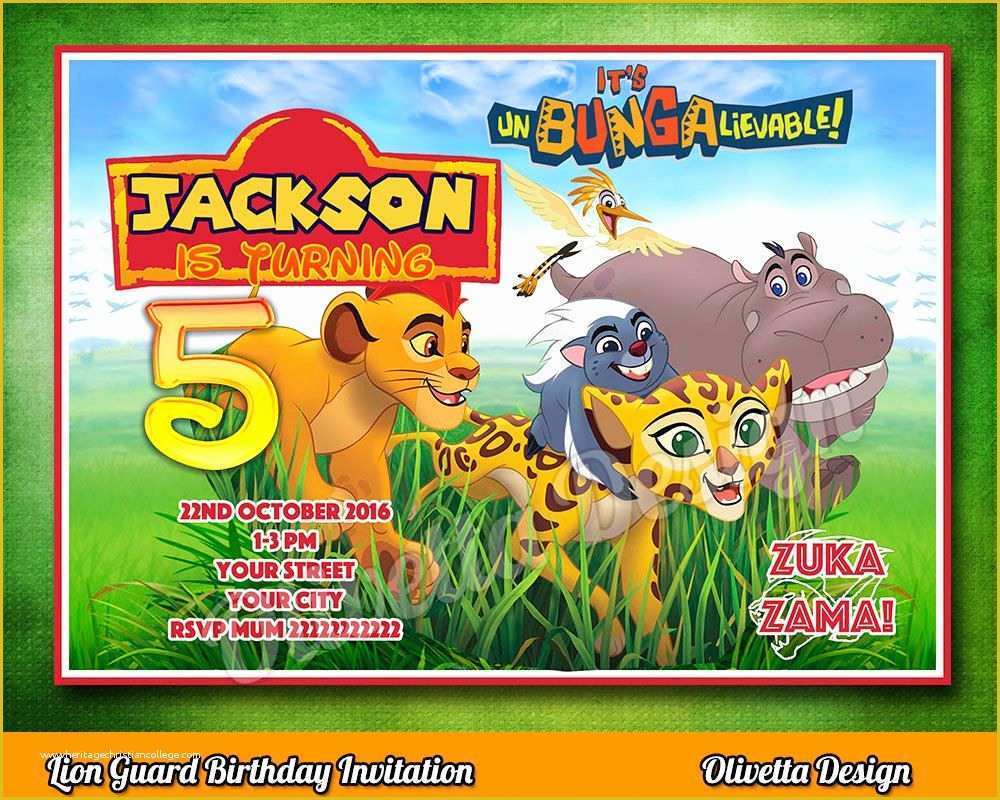 Free Lion Guard Invitation Template Of La Guardia Del León Invitación Para Cumpleaños Archivo