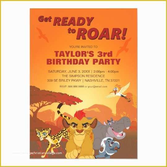 Free Lion Guard Invitation Template Of Lion Guard Birthday Invitation