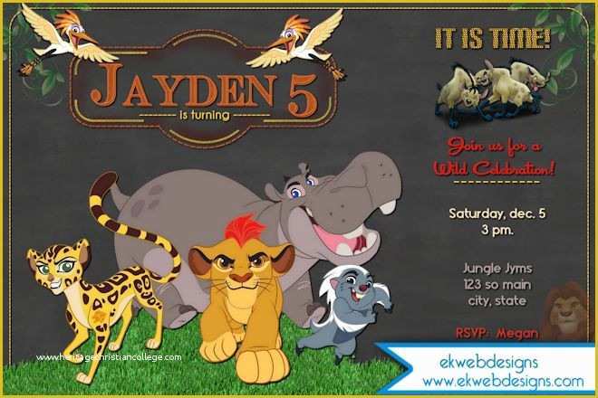 Free Lion Guard Invitation Template Of Lion Guard Birthday Invitations Templates Lion Guard