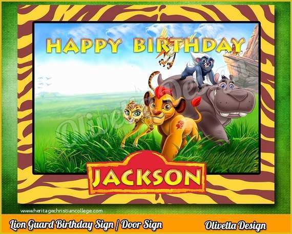 Free Lion Guard Invitation Template Of Lion Guard Birthday Sign Customized Door Sign Disney