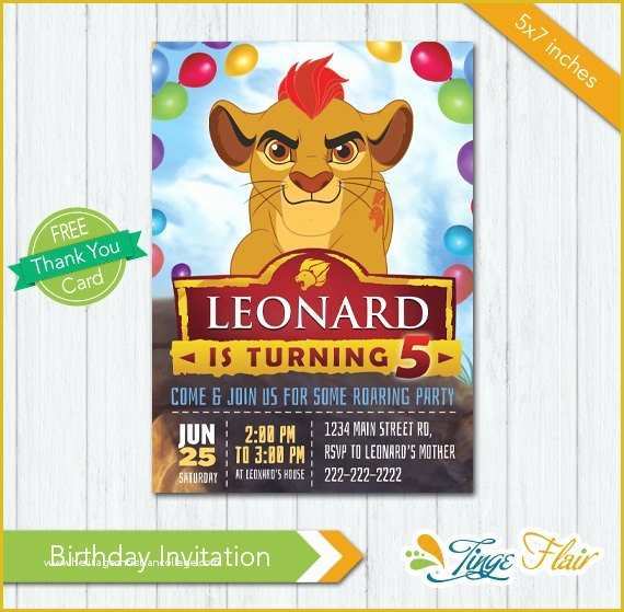 Free Lion Guard Invitation Template Of Lion Guard Invitation Lion Guard Birthday Invitation Lion