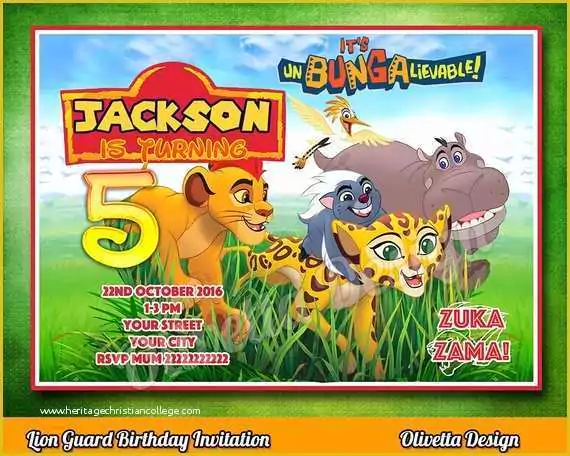 Free Lion Guard Invitation Template Of Lion Guard Invitation Lion Guard Invite Printable Lion