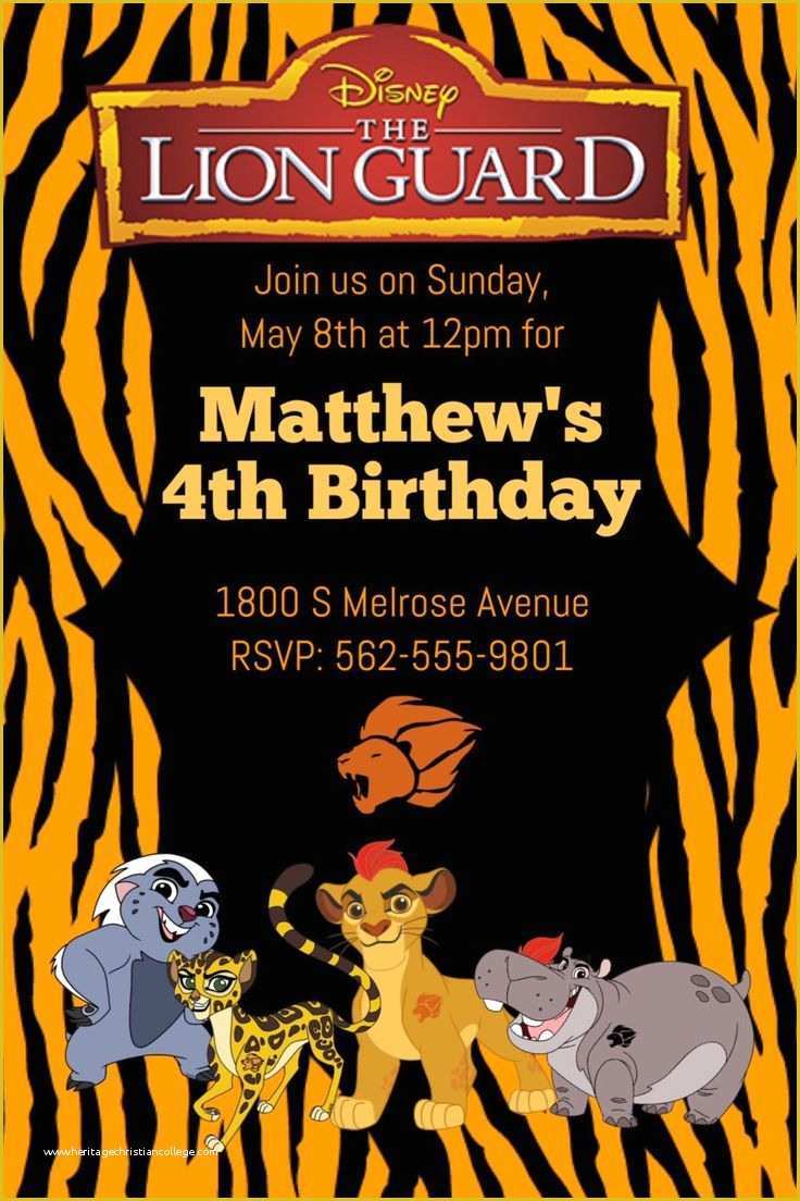 Free Lion Guard Invitation Template Of Lion Guard Invitations The Lion 