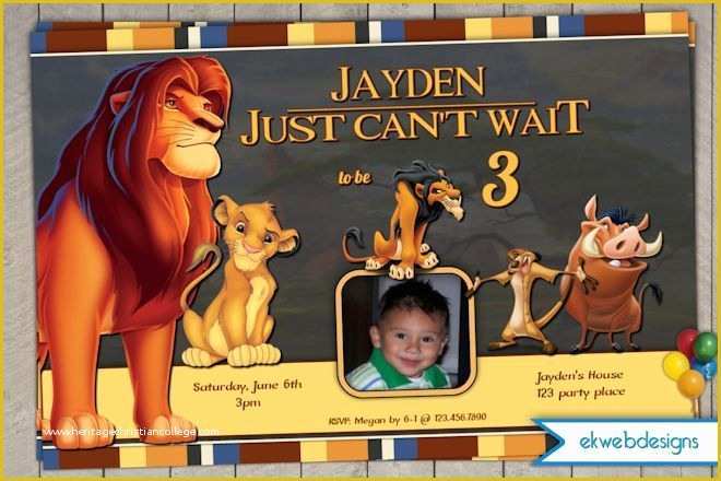 Free Lion Guard Invitation Template Of Lion King Birthday Invitation Printable Digital File