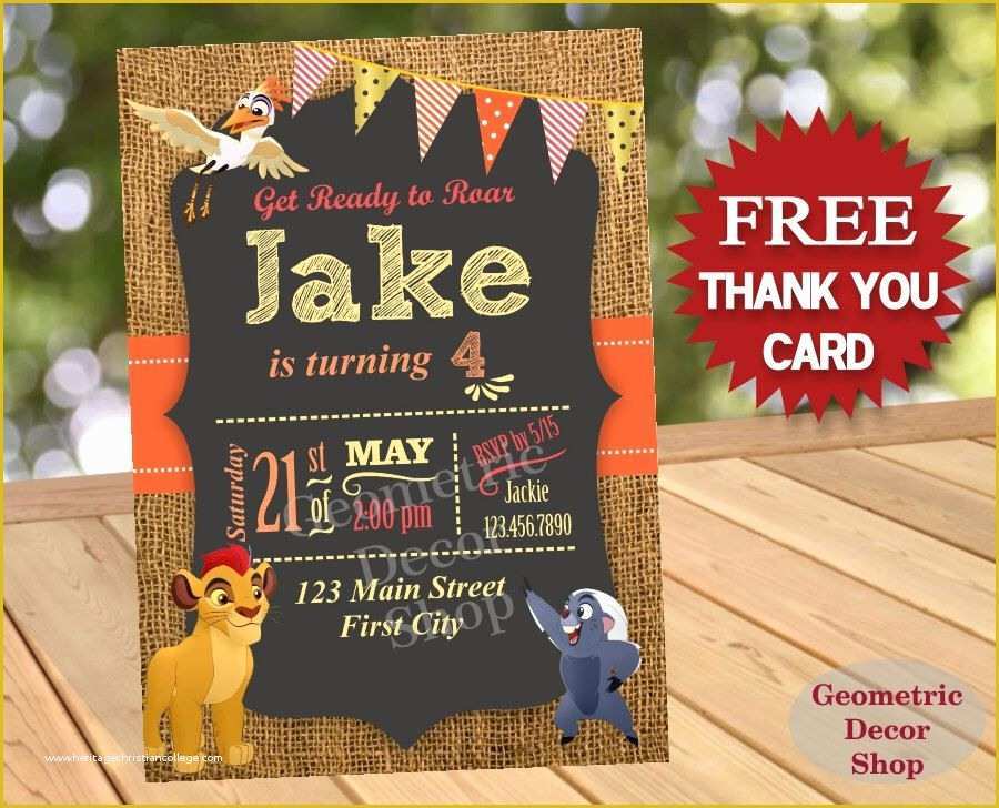 Free Lion Guard Invitation Template Of Pin by Jeanne D Angelo On Lion Guard Birthday