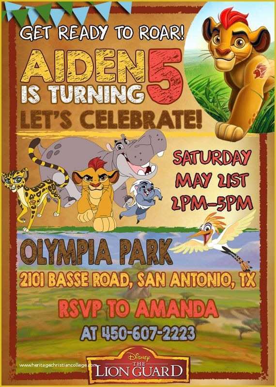 Free Lion Guard Invitation Template Of the Lion Guard Birthday Party Invitation Digital