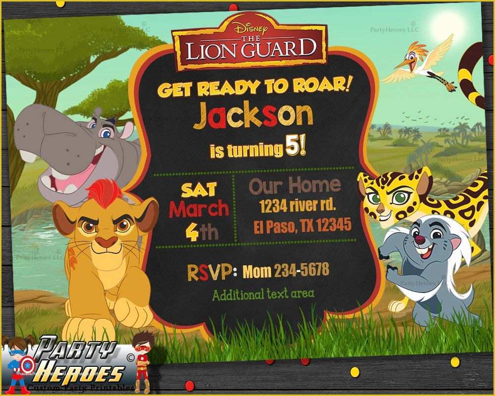 Free Lion Guard Invitation Template Of the Lion Guard Invitation Lion Guard Birthday Kion