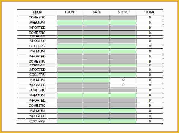 Free Liquor Inventory Spreadsheet Template Of 10 Sample Bar Inventory Spreadsheet