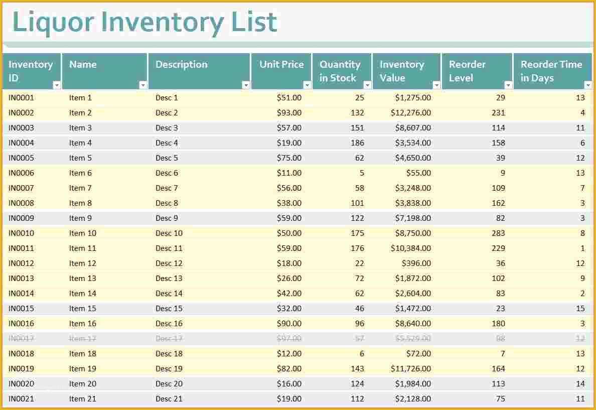 Free Liquor Inventory Spreadsheet Template Of 7 Bar Liquor Inventory Spreadsheet