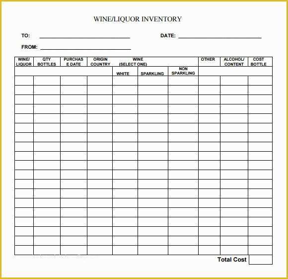 Free Liquor Inventory Spreadsheet Template Of 9 Sample Liquor Inventory Templates to Download