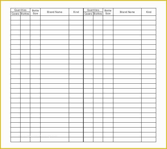Free Liquor Inventory Template Of 15 Bar Inventory Templates – Free Sample Example format
