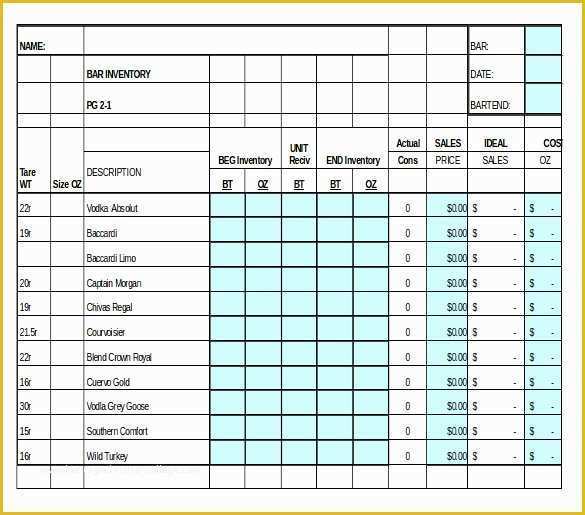 Free Liquor Inventory Template Of 15 Liquor Inventory Templates – Free Excel Pdf Documents