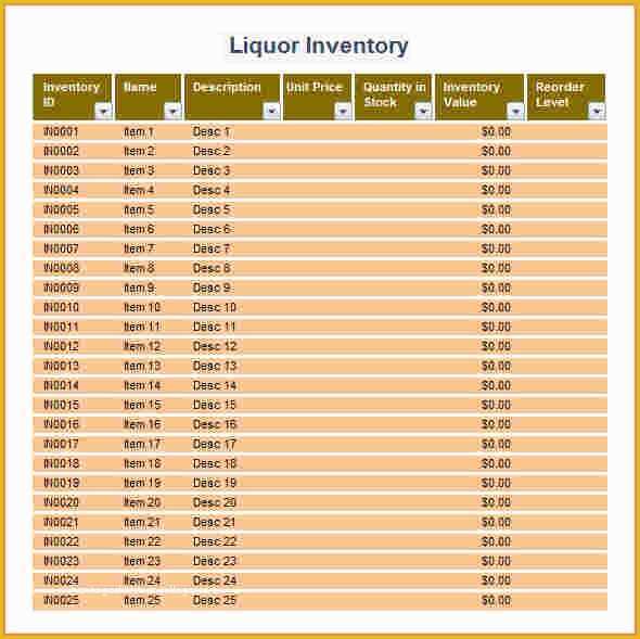 Free Liquor Inventory Template Of 9 Alcohol Inventory Spreadsheet