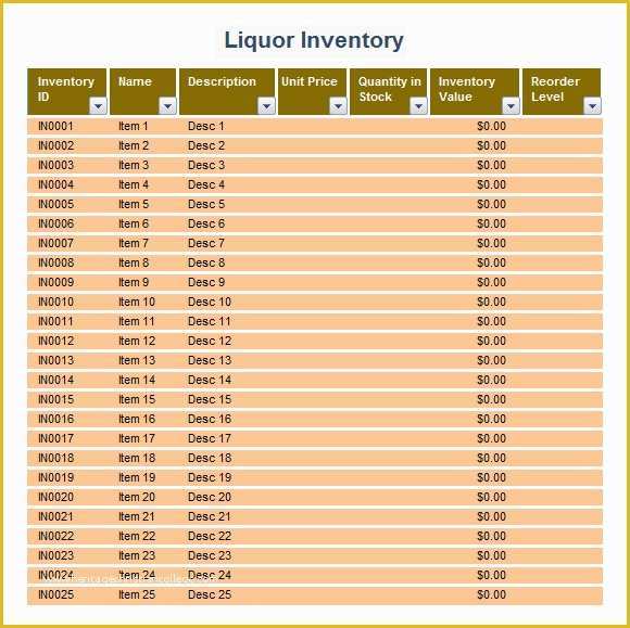 Free Liquor Inventory Template Of 9 Sample Liquor Inventory Templates to Download