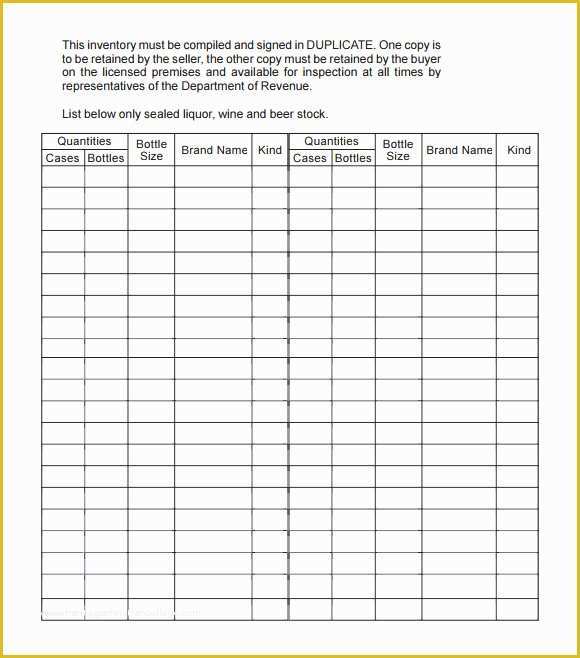 Free Liquor Inventory Template Of Alcohol Inventory Spreadsheet Csserwis