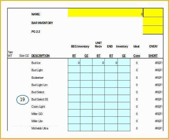 Free Liquor Inventory Template Of Bar Inventory Template – 11 Free Word Excel Pdf