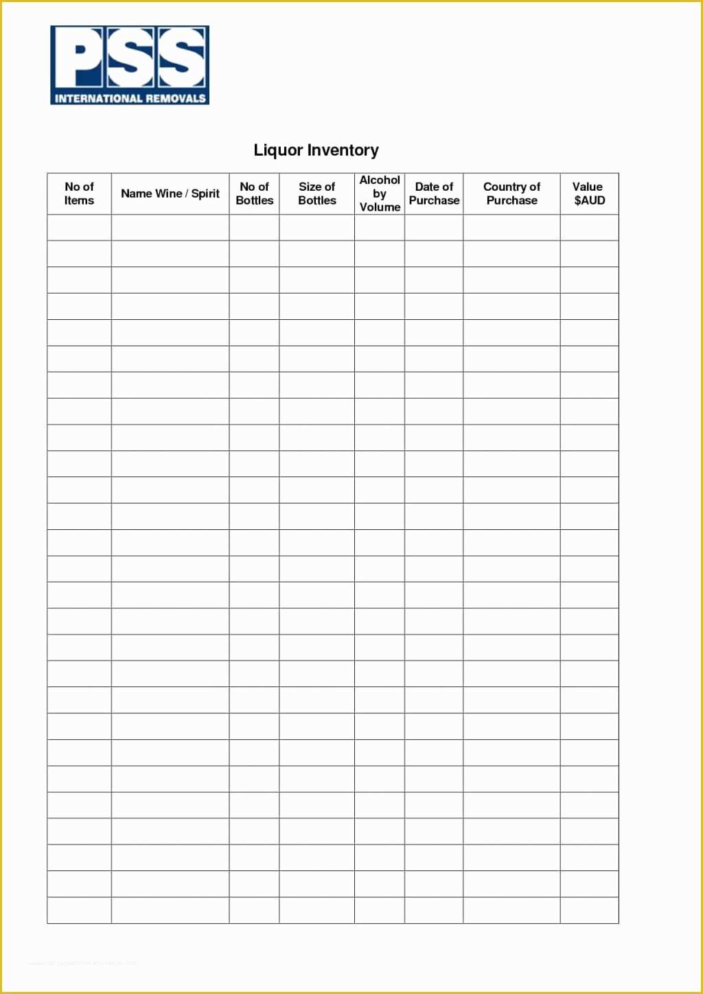 Free Liquor Inventory Template Of Free Bar Inventory Sheets Inventory Spreadshee Free Bar