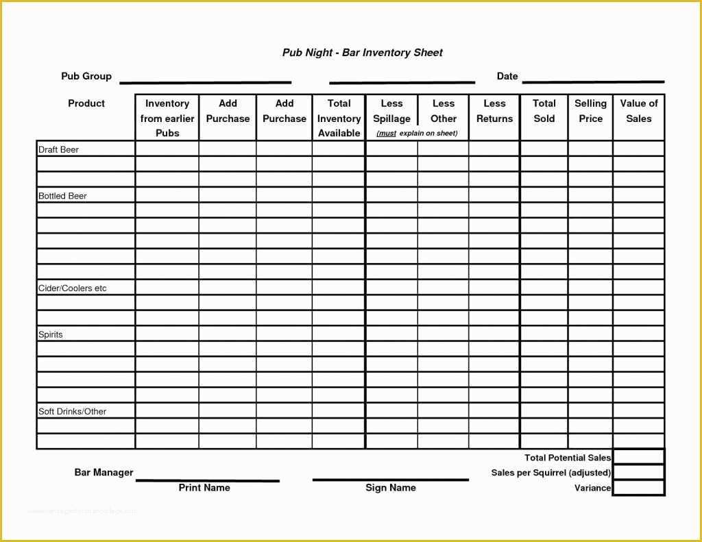 Free Liquor Inventory Template Of Free Bar Inventory Spreadsheet Invoice Templates Excel