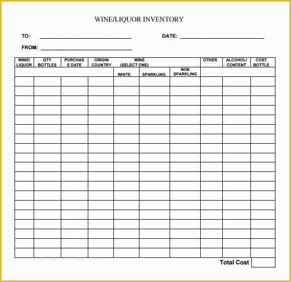 Free Liquor Inventory Template Of Liquor Inventory Template 7 Download Free Documents In