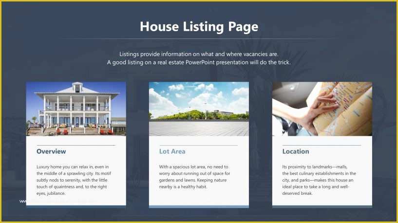 Free Listing Presentation Template Of Download Modern Real Estate House Listings Powerpoint