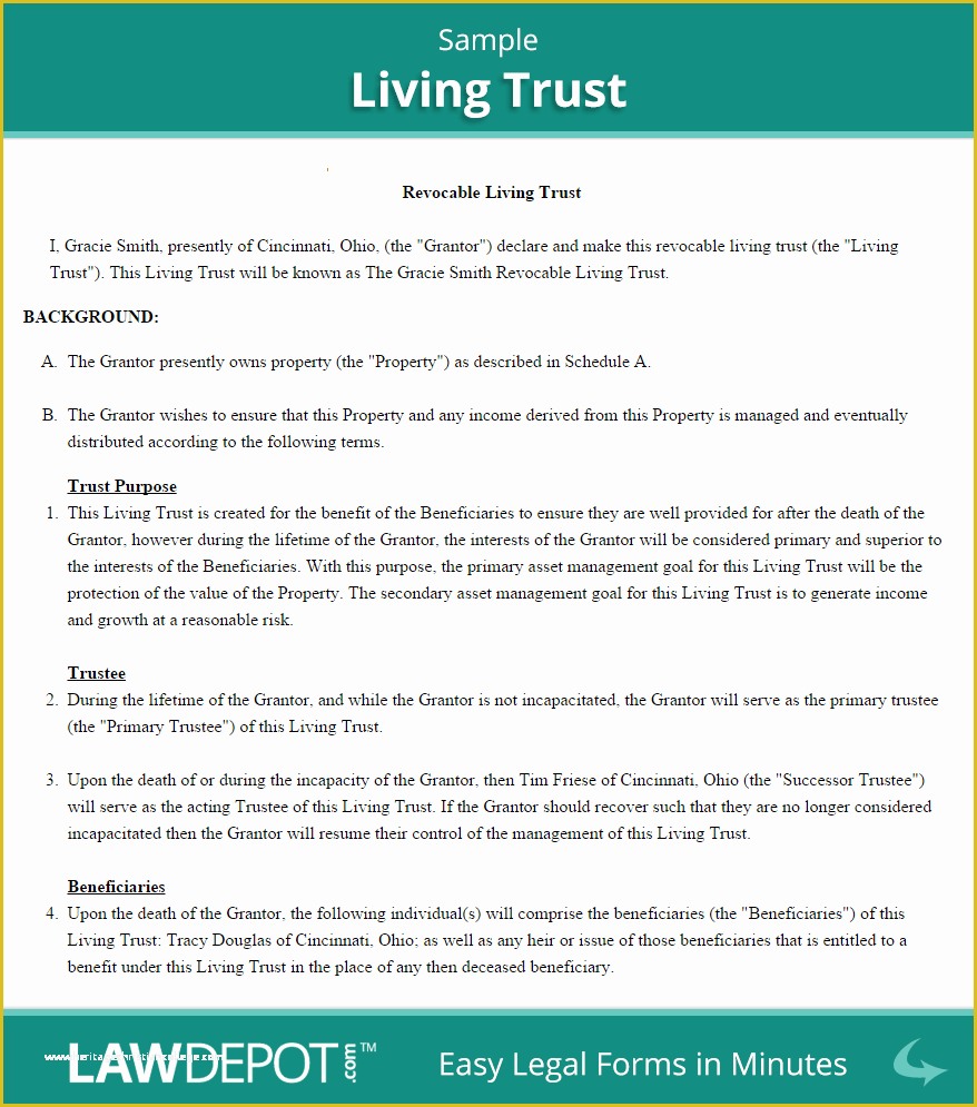 Free Living Will Template California Of Revocable Living Trust