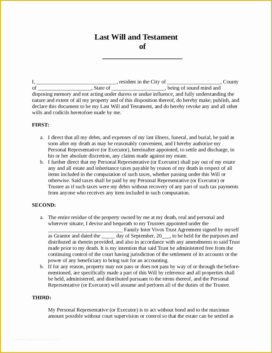 Free Living Will Template Georgia Of form Image Will and Trust forms Will and Trust forms