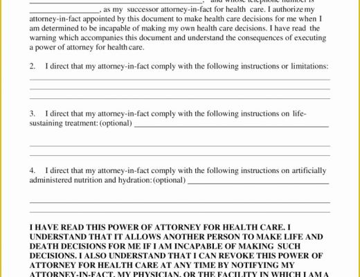 Free Living Will Template Georgia Of Free Printable Durable Power Of attorney form north