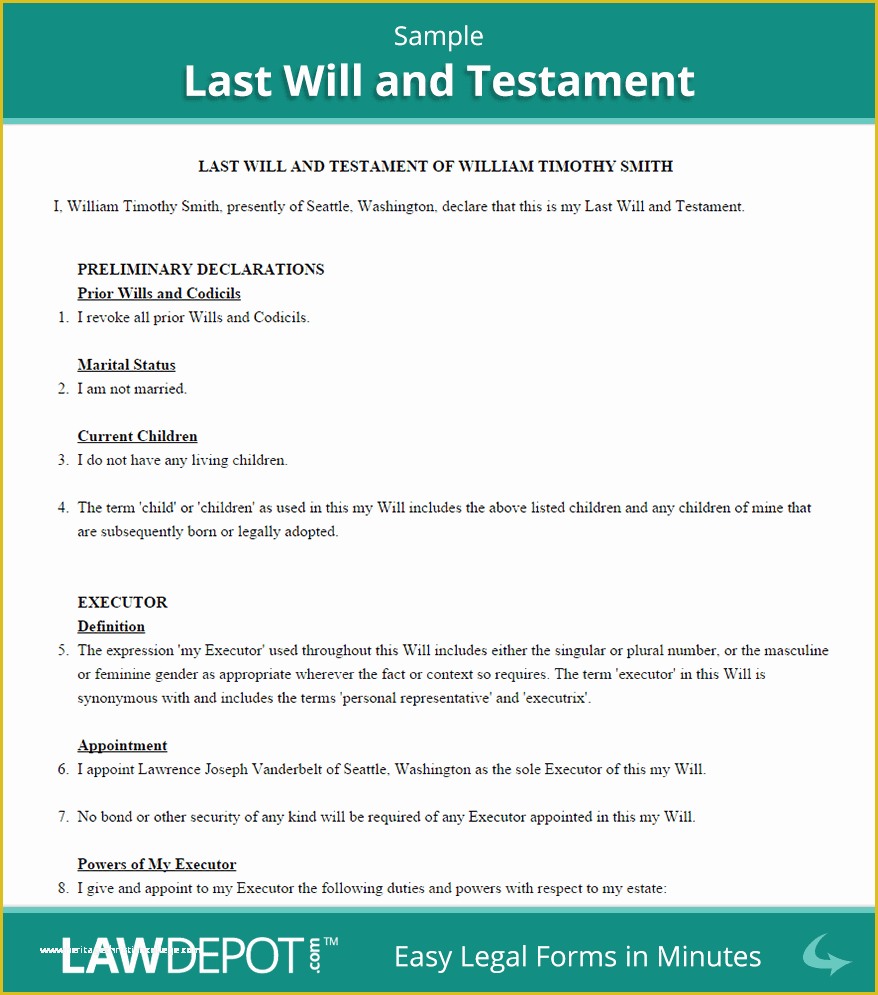 Free Living Will Template Georgia Of Last Will &amp; Testament form Free Last Will Us