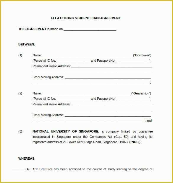 Free Loan Agreement Template Of 18 Loan Agreement Templates – Free Word Pdf format